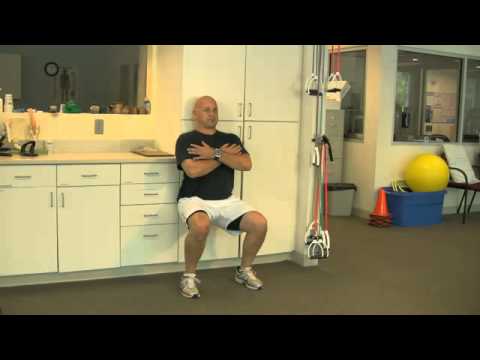 squats against wall with sitting for lazy old man in USA